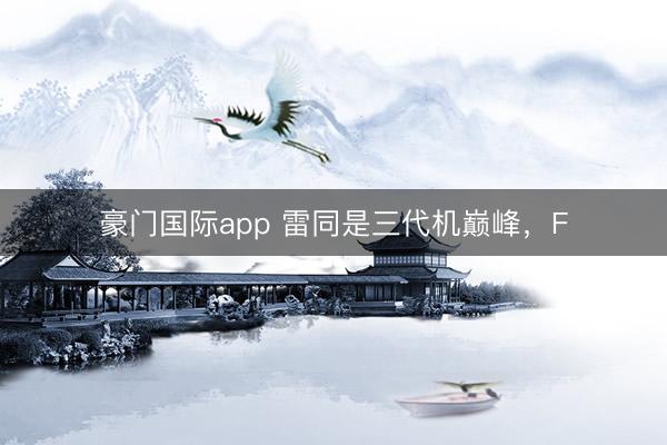 豪门国际app 雷同是三代机巅峰，F